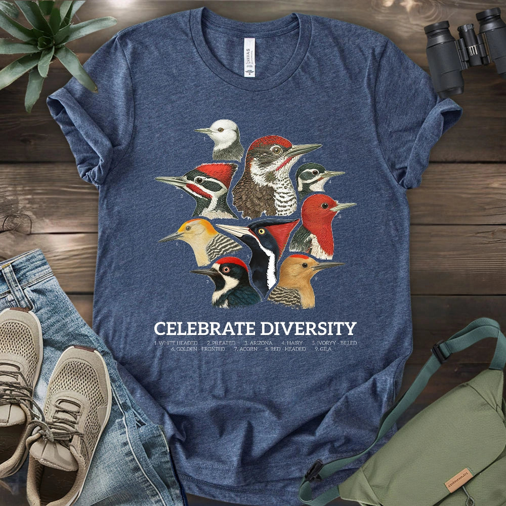 Celebrate Diversity Of Woodpeckers T-shirt