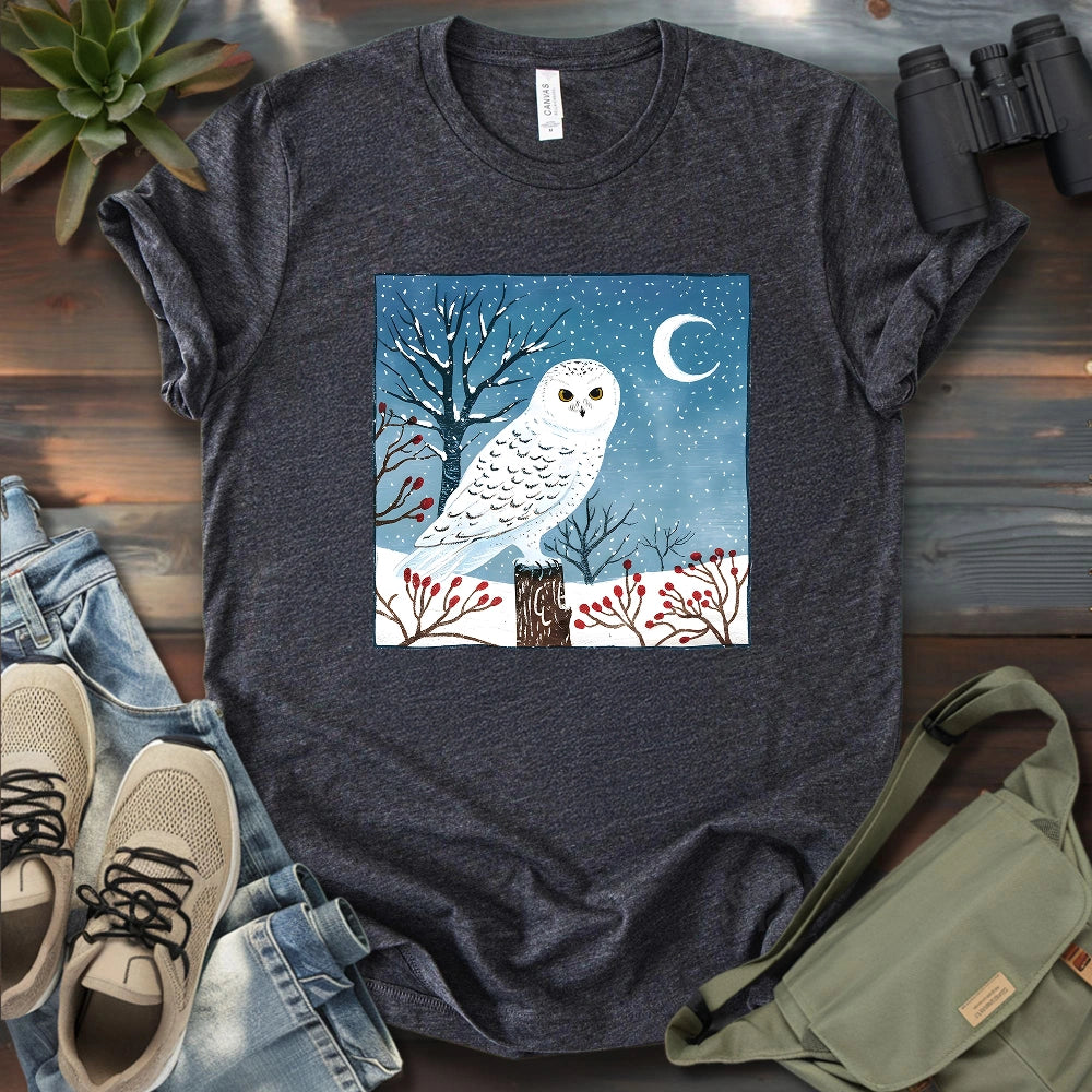Snowy Owl at Midnight T-shirt