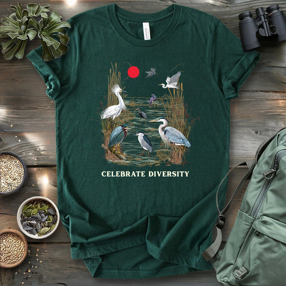 Celebrate Heron Diversity T-shirt