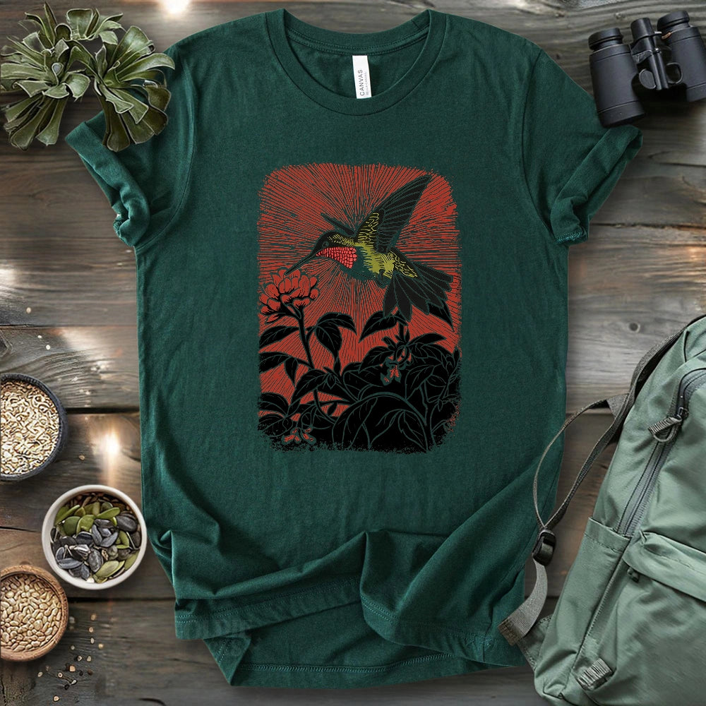 Linocut Hummingbird T-shirt