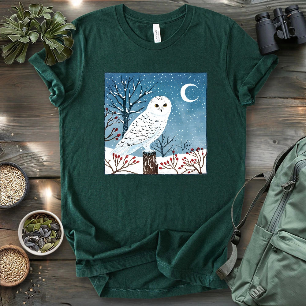 Snowy Owl at Midnight T-shirt