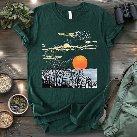 Sunset Starling Murmuration T-shirt