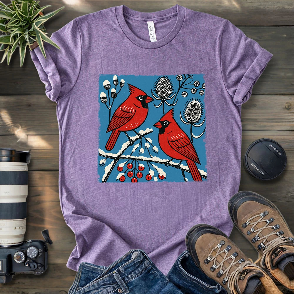 Cardinals In Winter T-shirt
