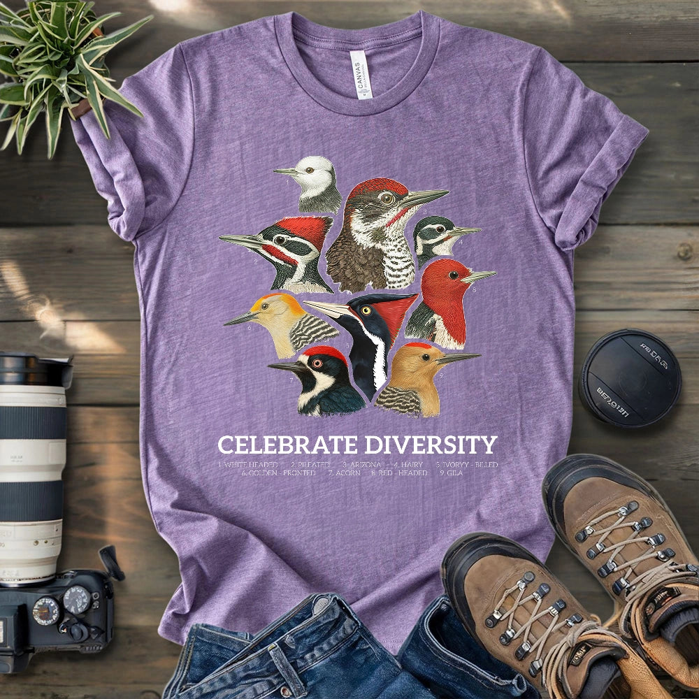 Celebrate Diversity Of Woodpeckers T-shirt