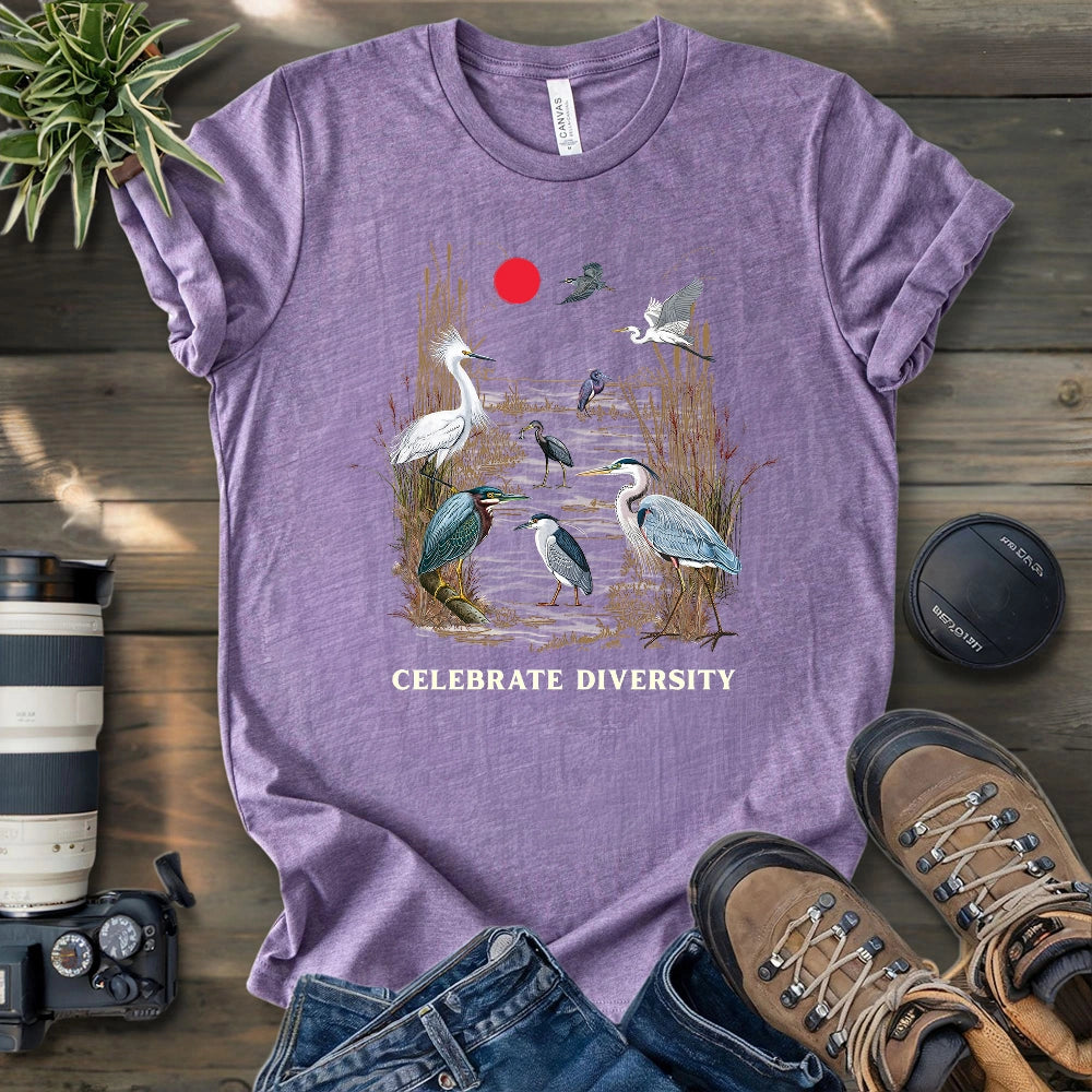 Celebrate Heron Diversity T-shirt
