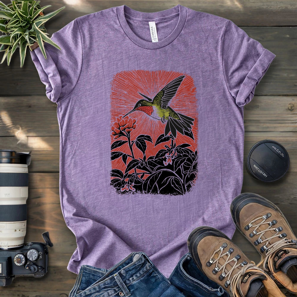 Linocut Hummingbird T-shirt