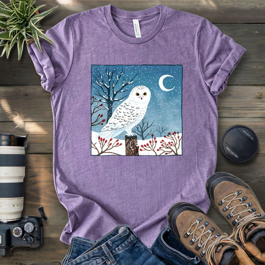 Snowy Owl at Midnight T-shirt