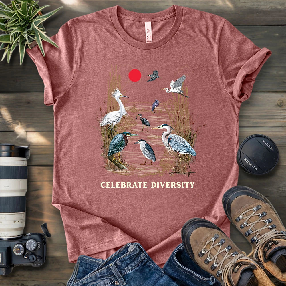 Celebrate Heron Diversity T-shirt