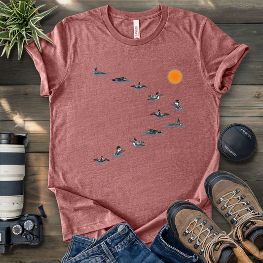 Loons Dancing - Sunset T-shirt