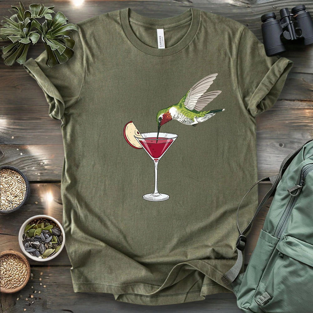Hummingbird Sipping Cocktail T-shirt
