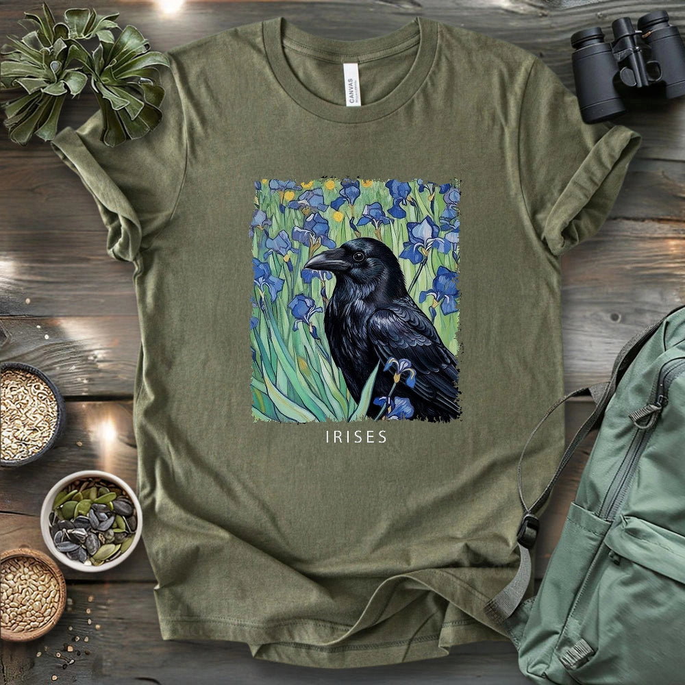 Irises With Crow T-shirt