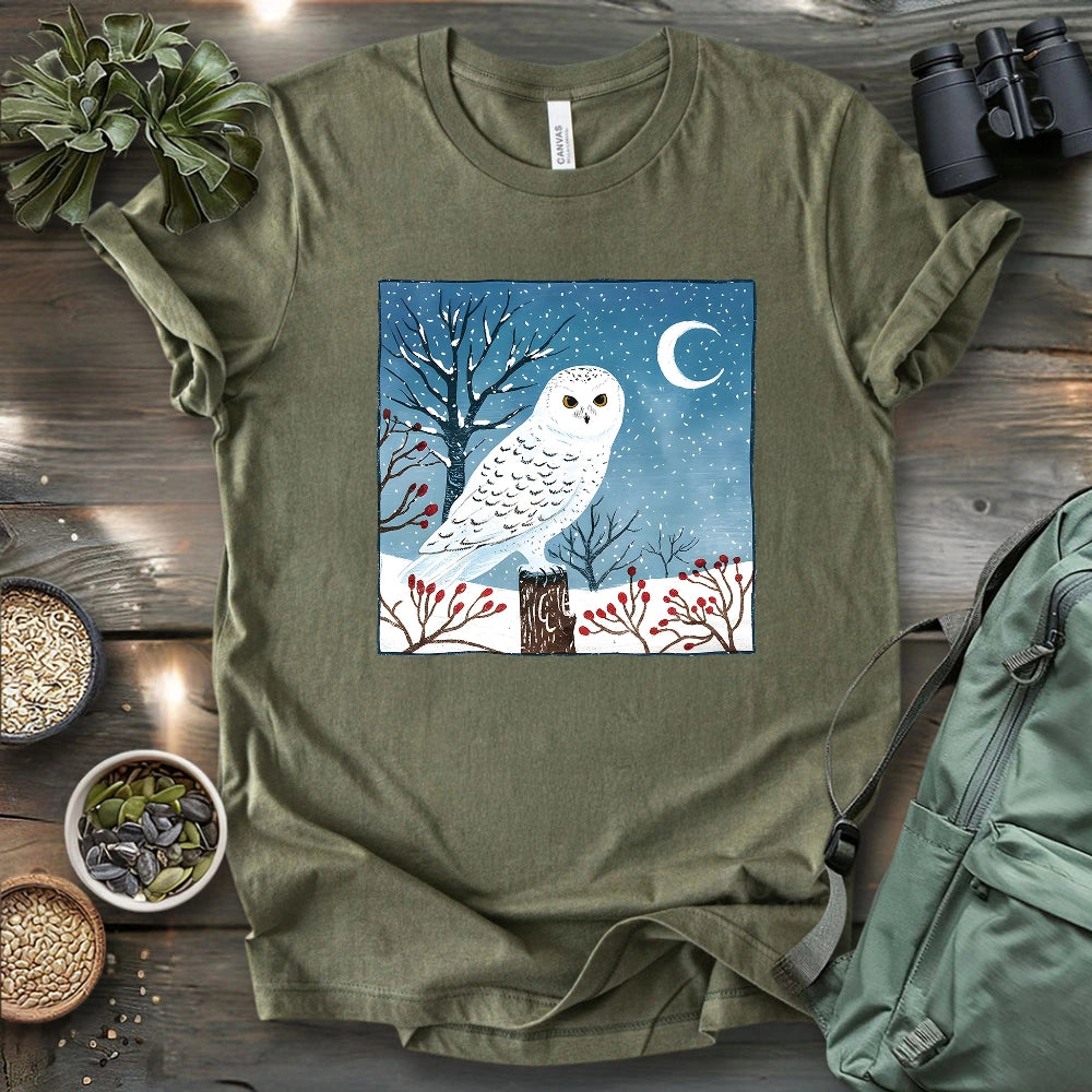 Snowy Owl at Midnight T-shirt