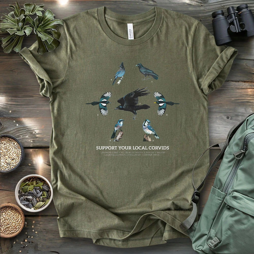 Support Your Local Corvids T-shirt