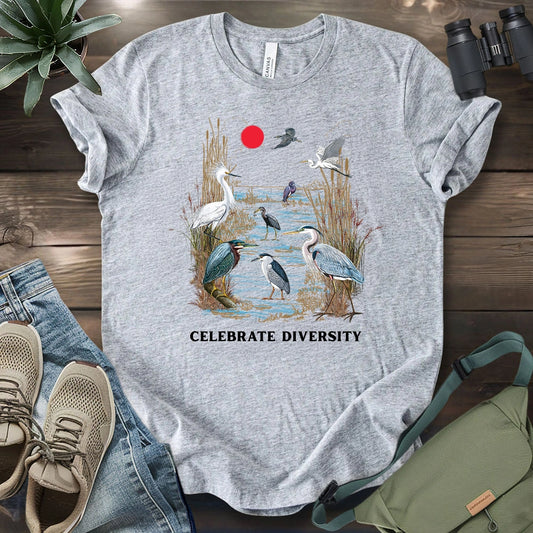 Celebrate Heron Diversity T-shirt