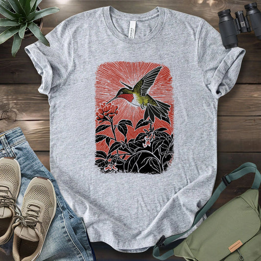 Linocut Hummingbird T-shirt