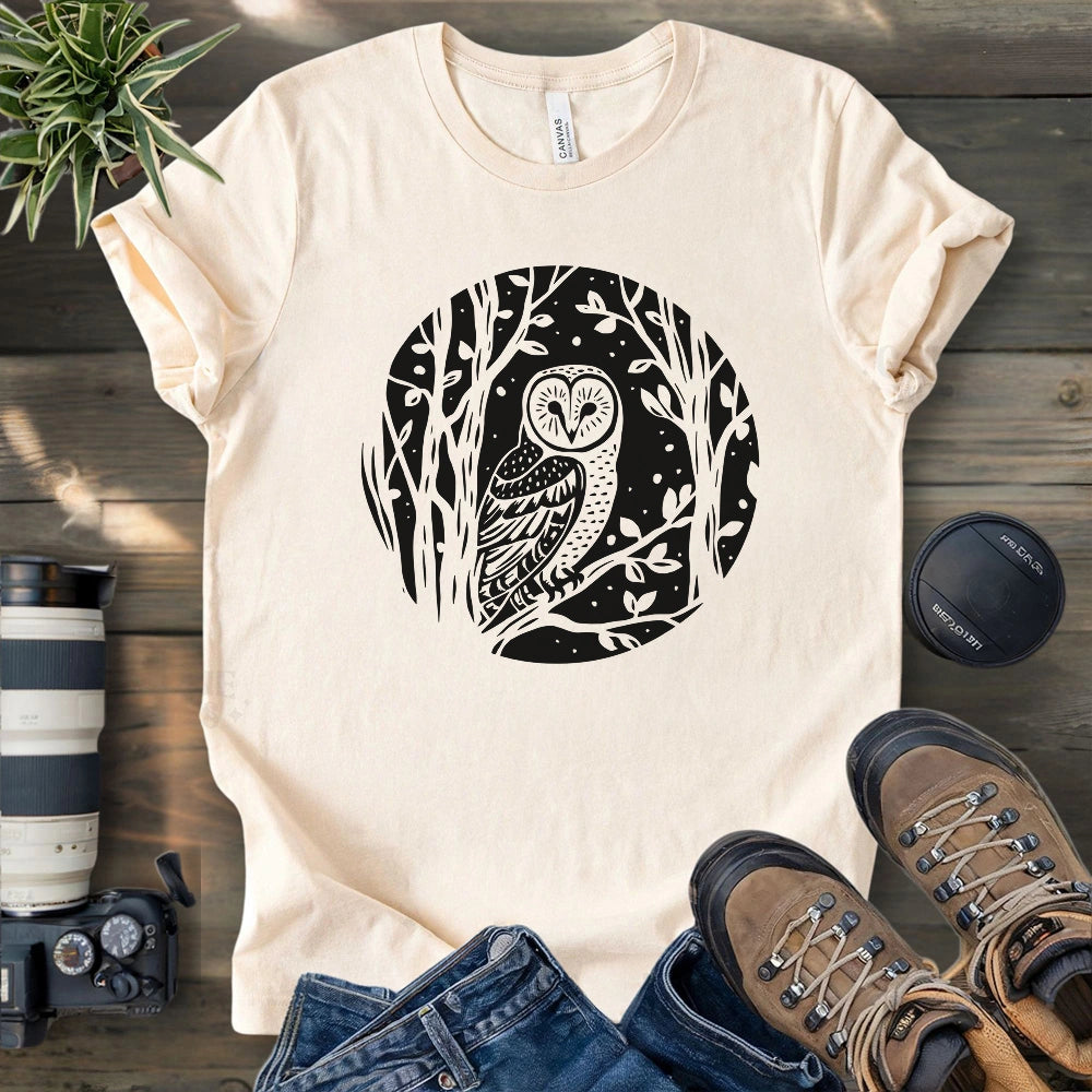 Simple Winter Barn Owl T-shirt