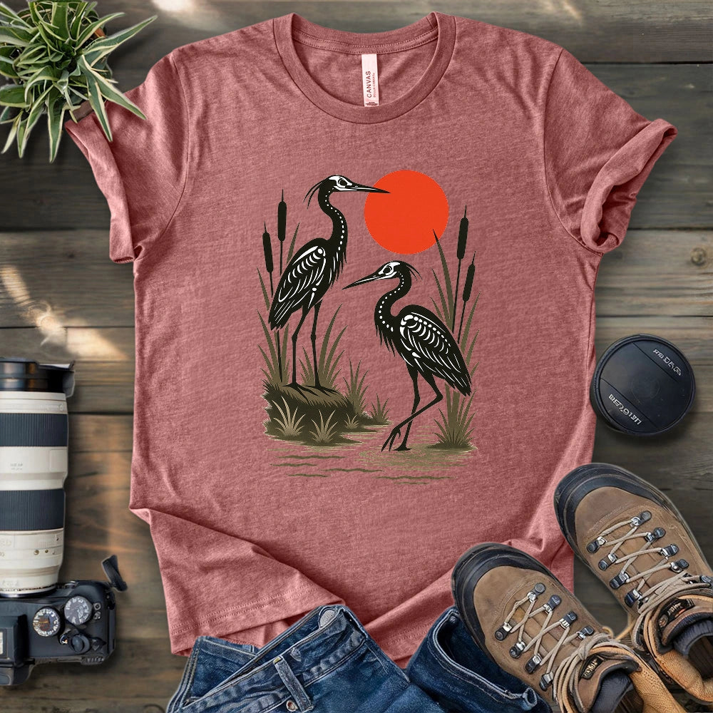 Twin Ghost Herons T-shirt