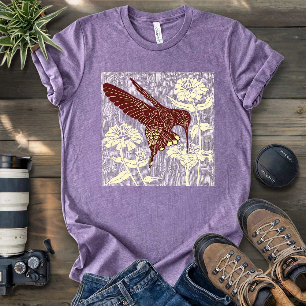 Linocut Hummingbird T-shirt