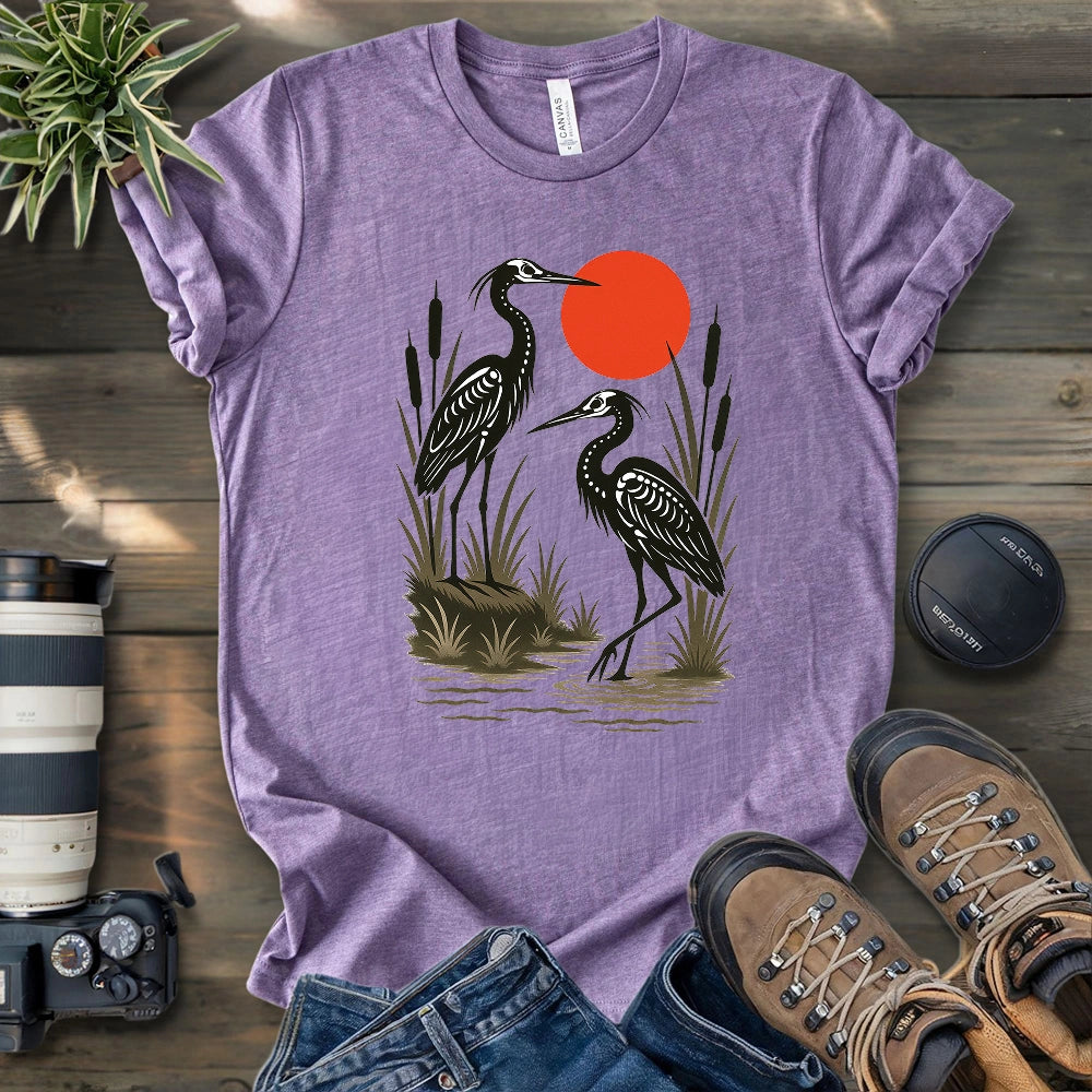 Twin Ghost Herons T-shirt