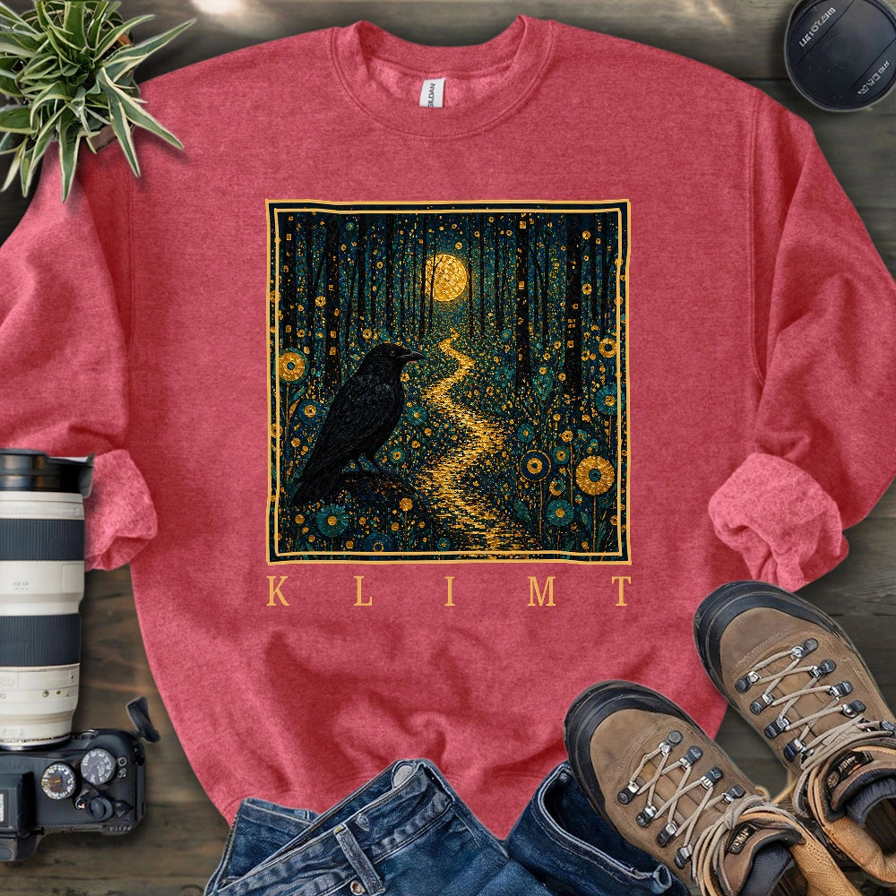 Klimt Crow On Golden Road Sweatshirt