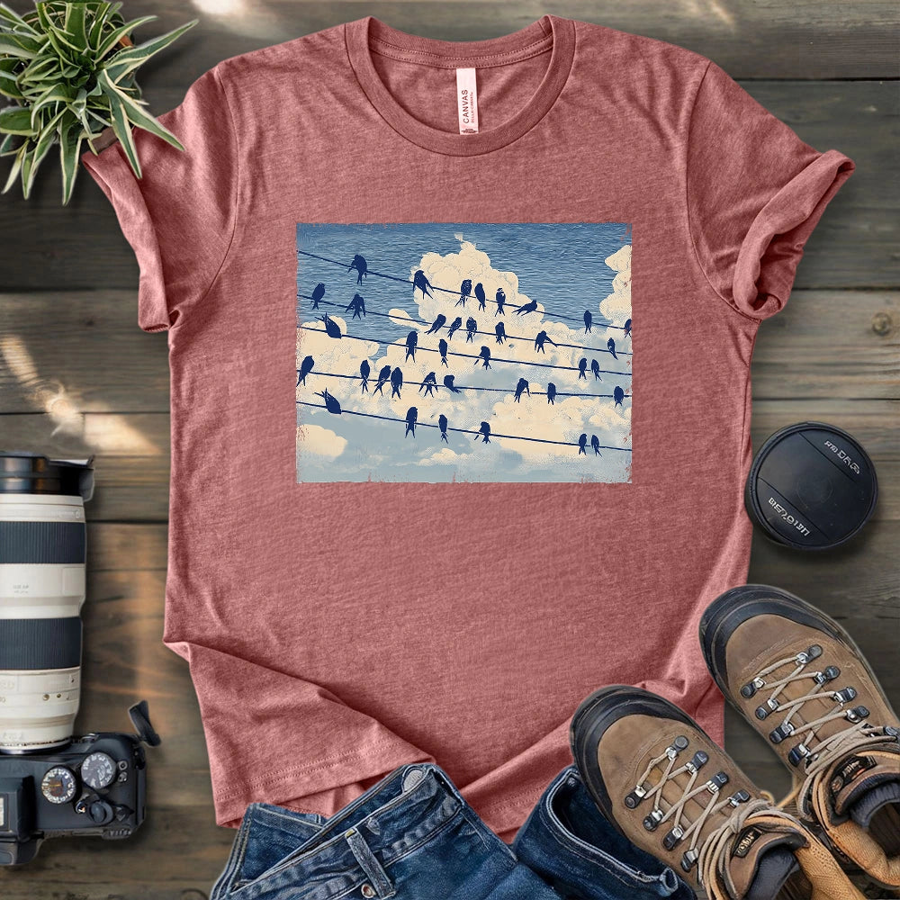 Music Stave On The Sky T-shirt