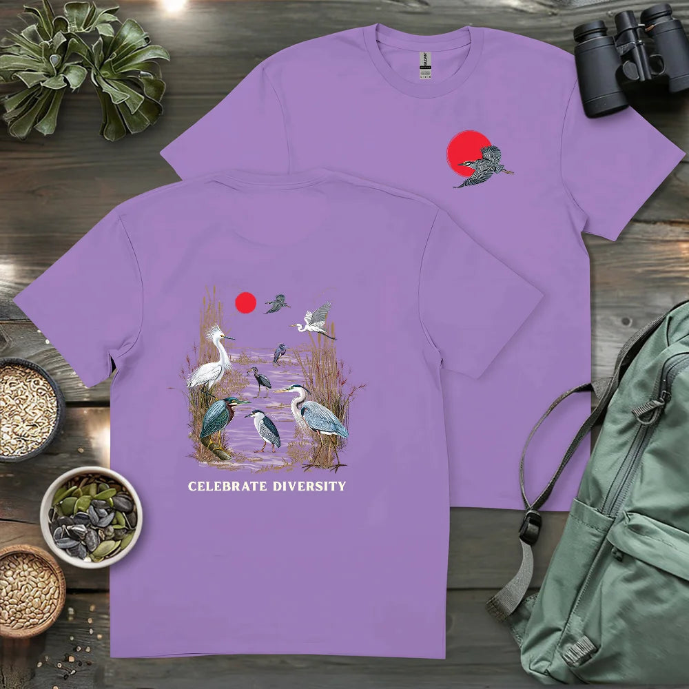 Celebrate Heron Diversity 2 Side T-shirt