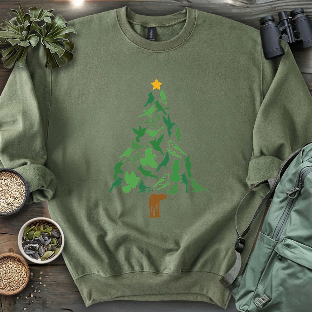 Backyard Birds Christmas Tree Sweatshirt