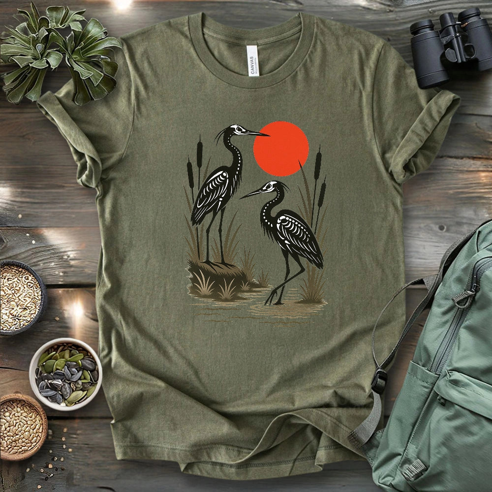 Twin Ghost Herons T-shirt