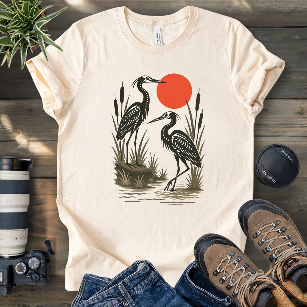 Twin Ghost Herons T-shirt