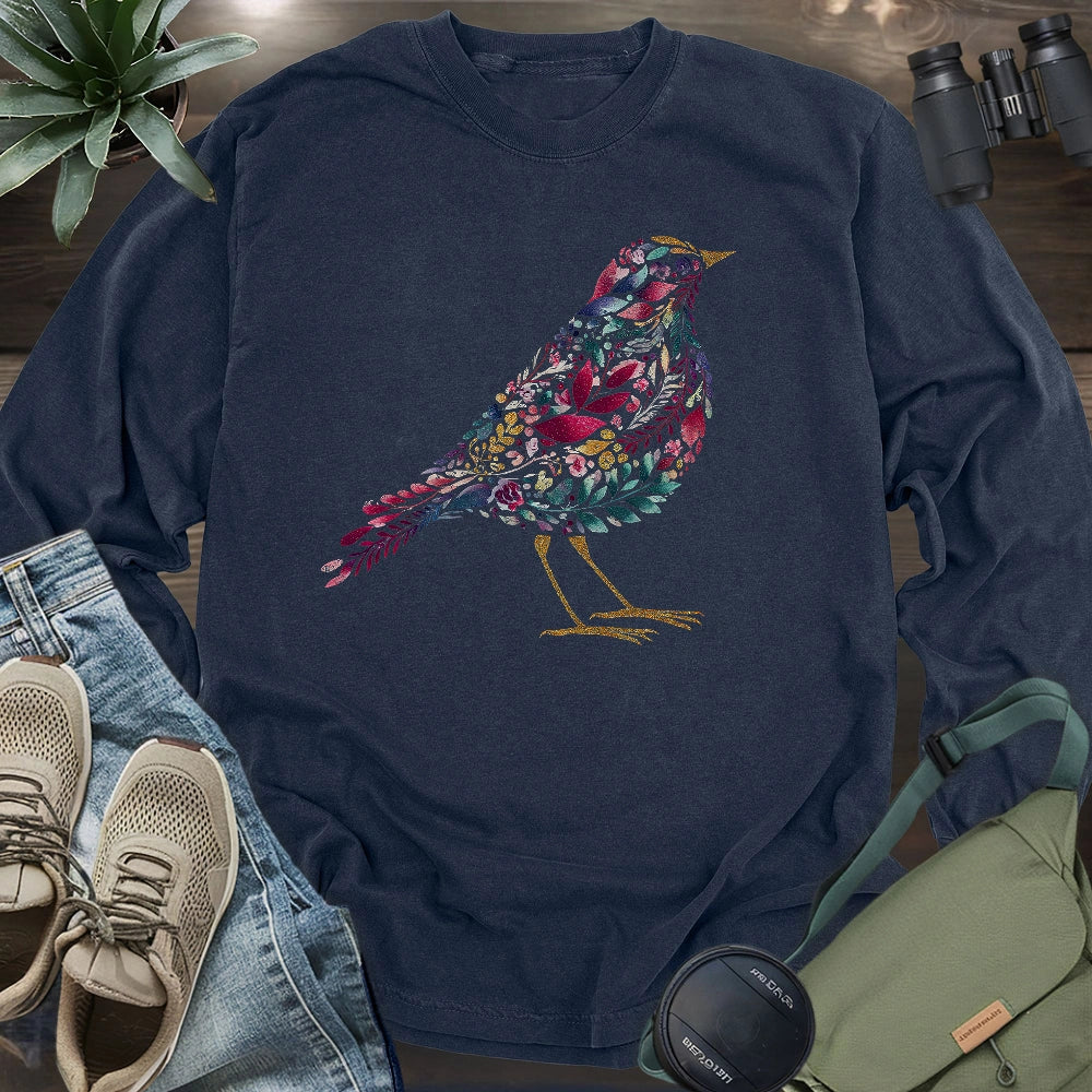 Bird Made By Leaves Long Sleeve T-shirt