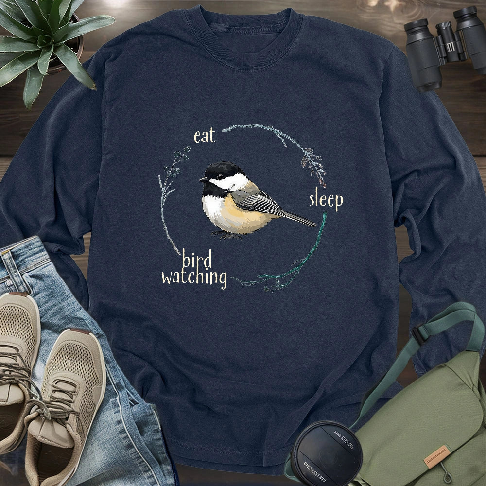 Eat, Sleep, Birdwatching, Repeat Long Sleeve T-shirt