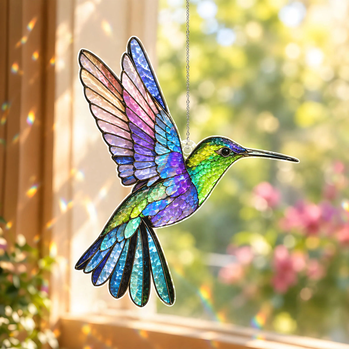 Purple Hummingbird Ornament
