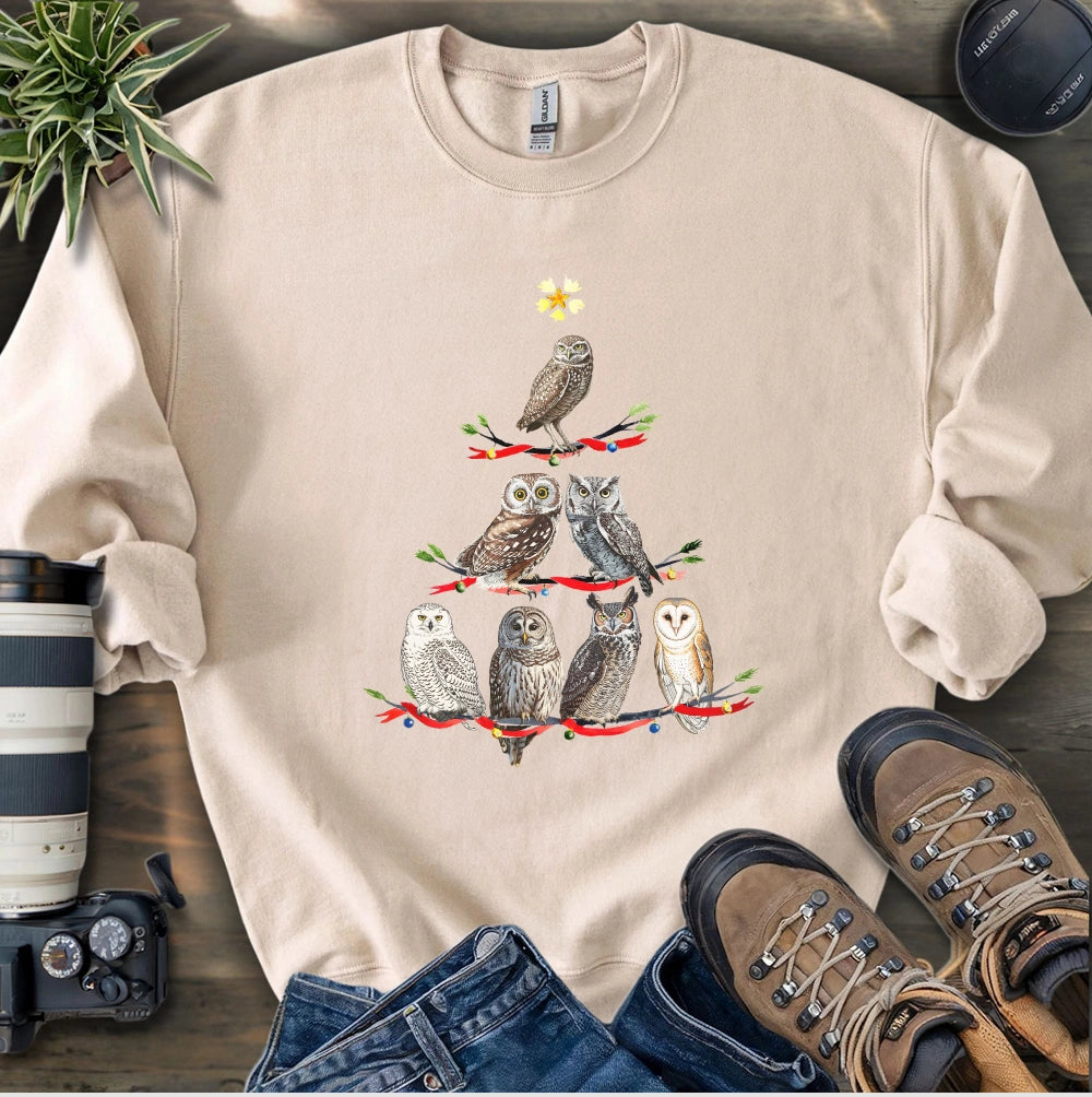 Owl Christmas Tree Sweatshirt
