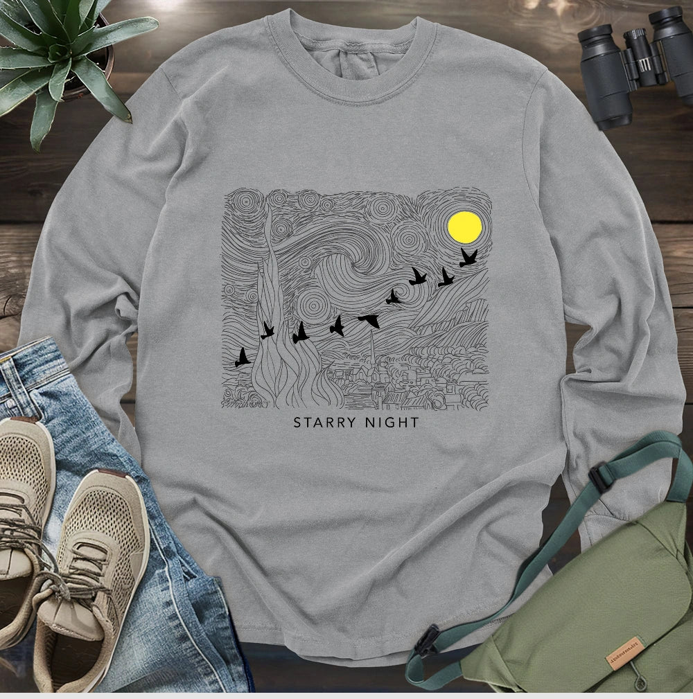 Starry Night Migration Long Sleeve T-shirt
