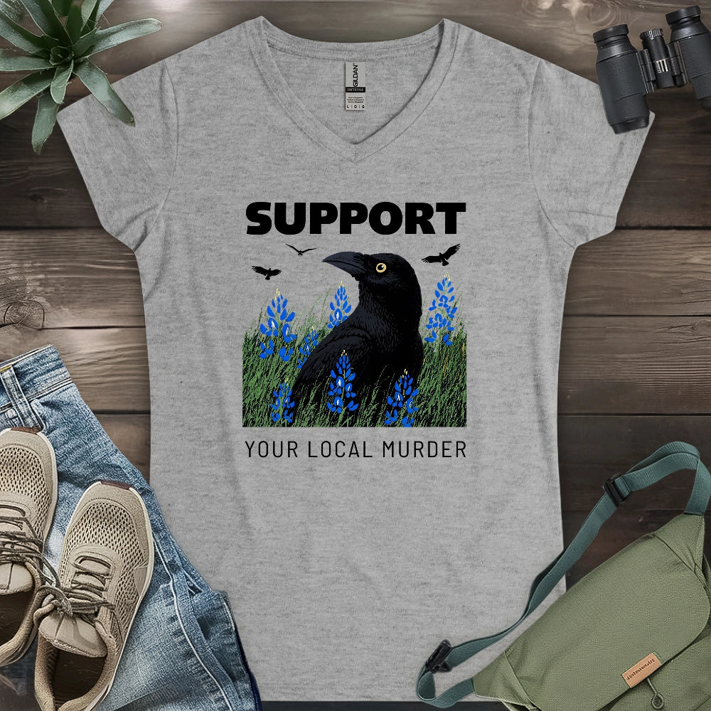 Support Your Local Murder Lady V-neck