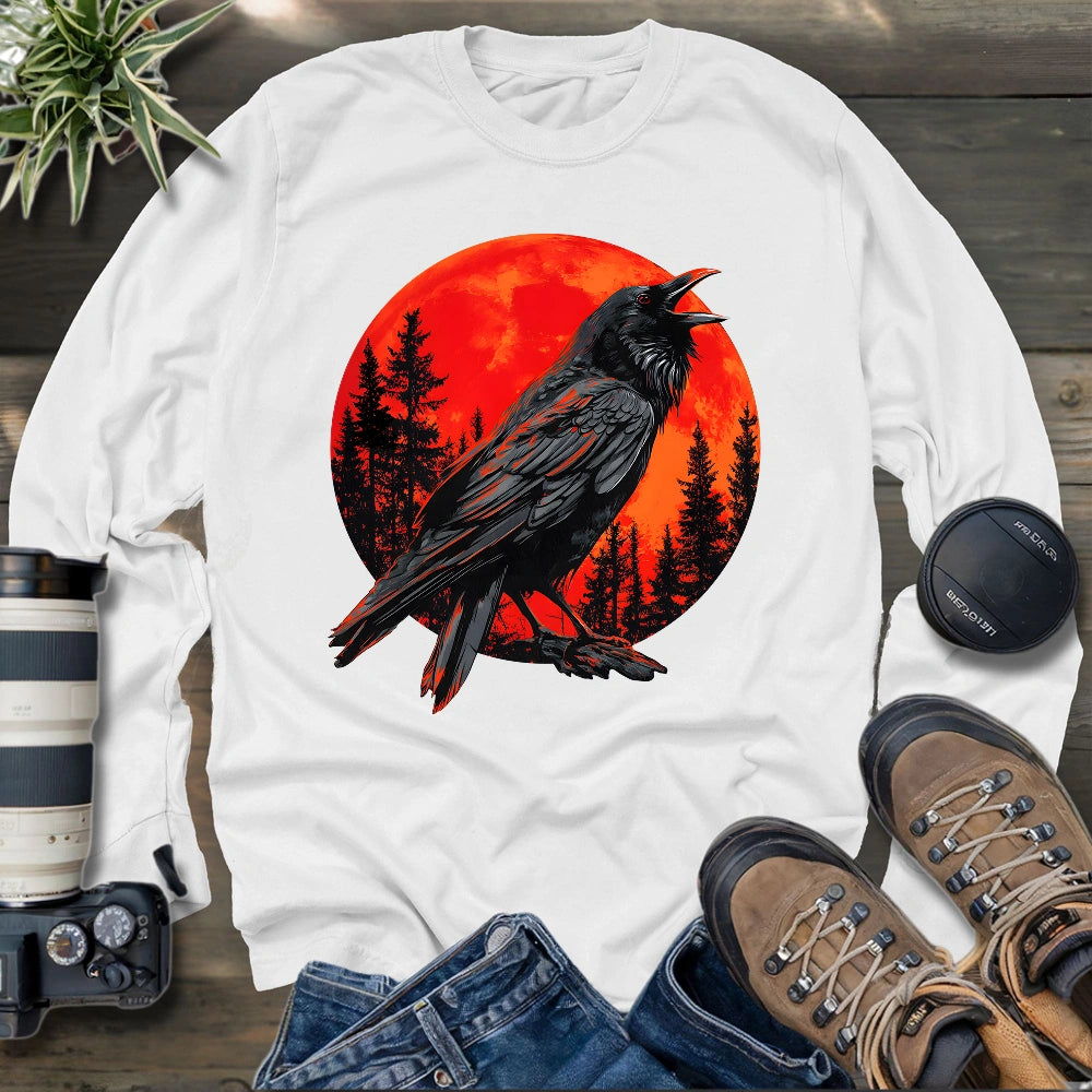 Blood Moon Raven Long Sleeve T-shirt