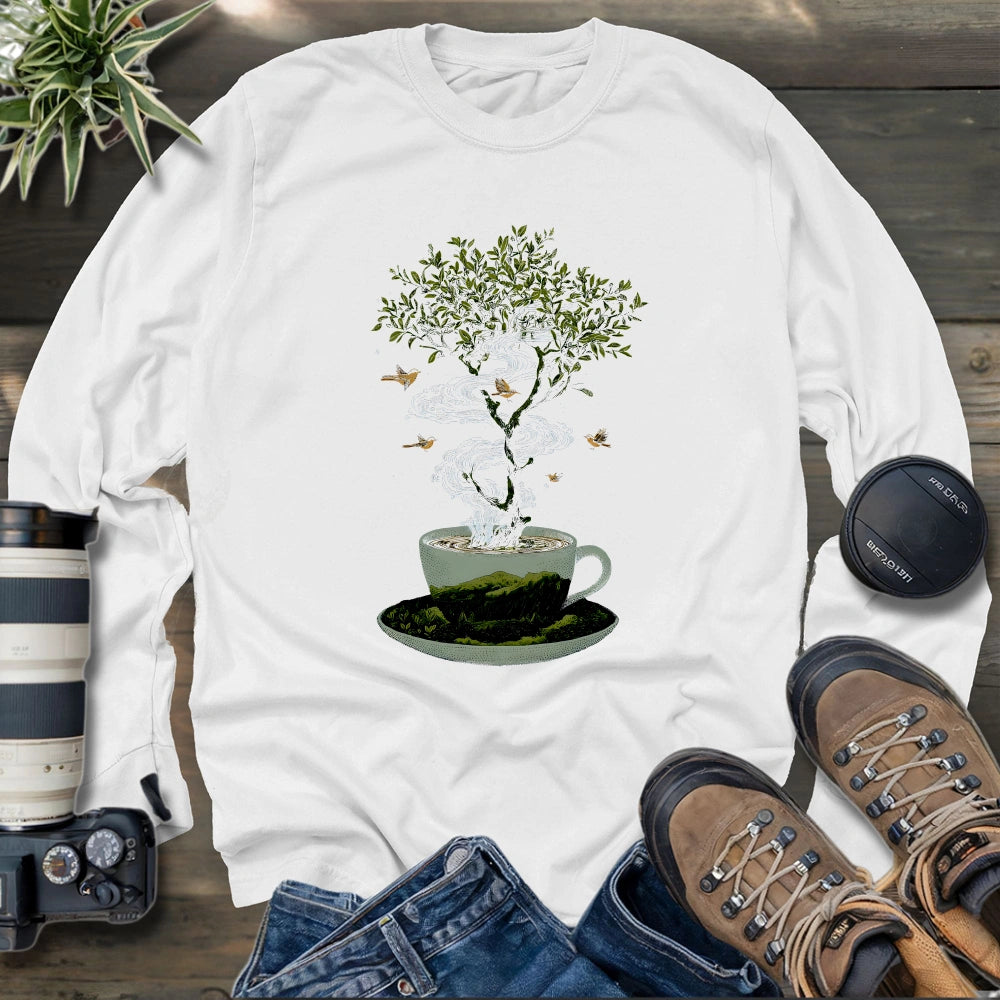 Coffee Tree Attract Birds Long Sleeve T-shirt