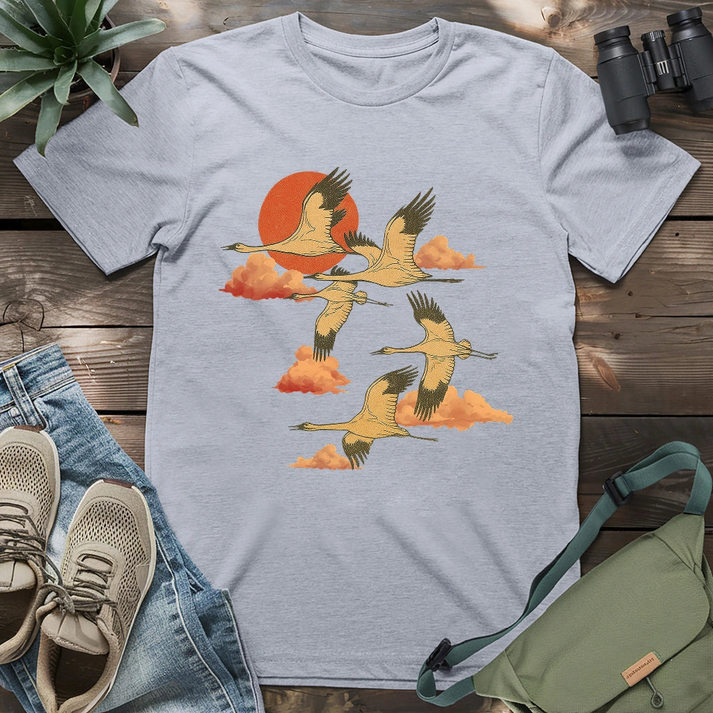 Crane At Twilight T-shirt