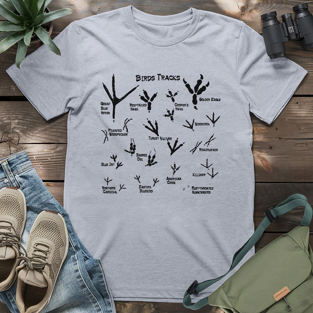 How to identify birds by bird footprint ID shirt.