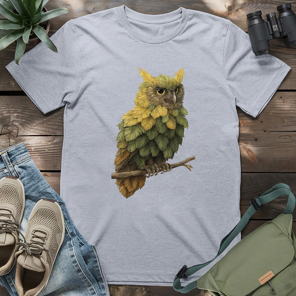 Owl Made By Leaves T-shirt