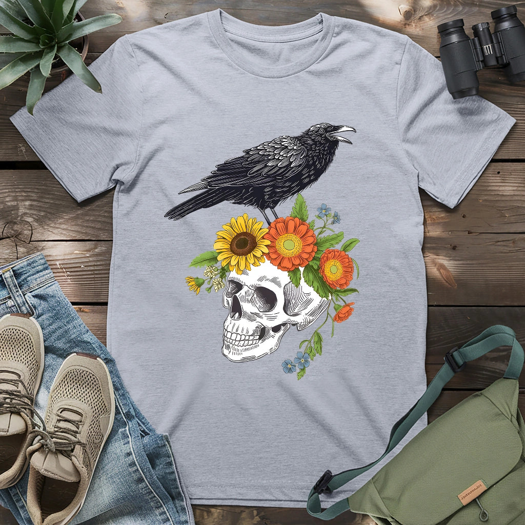 Raven Skull Bloom T-shirt