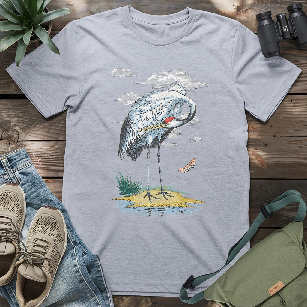 Red-crowned Crane By River T-shirt