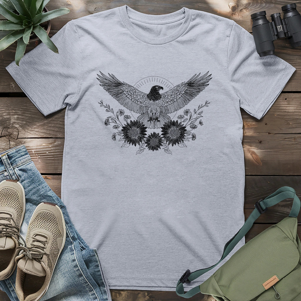 Soaring Sunflowers Eagle T-shirt