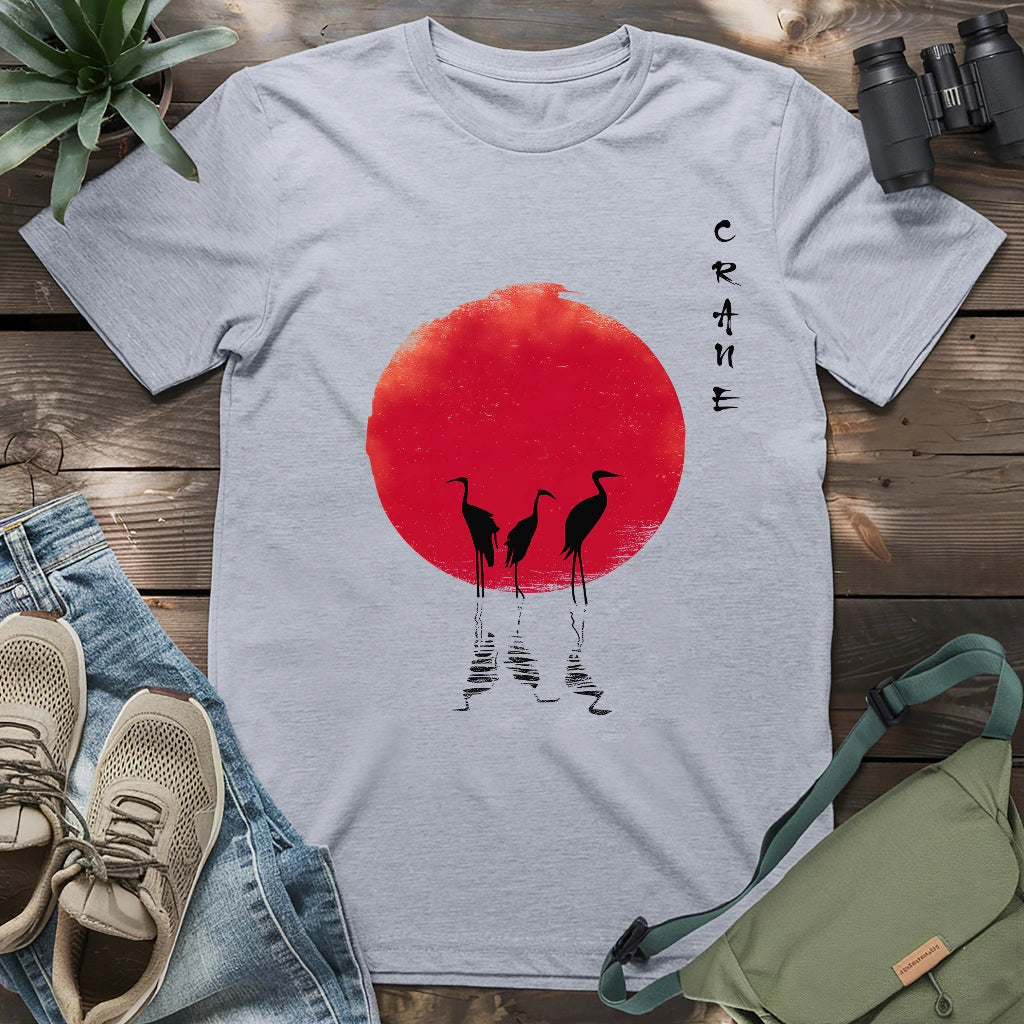 Red Sun Crane T-shirt