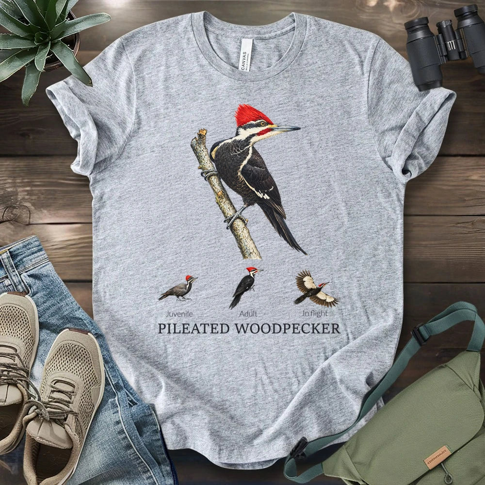 Pileated Woodpecker Field Guide T-shirt