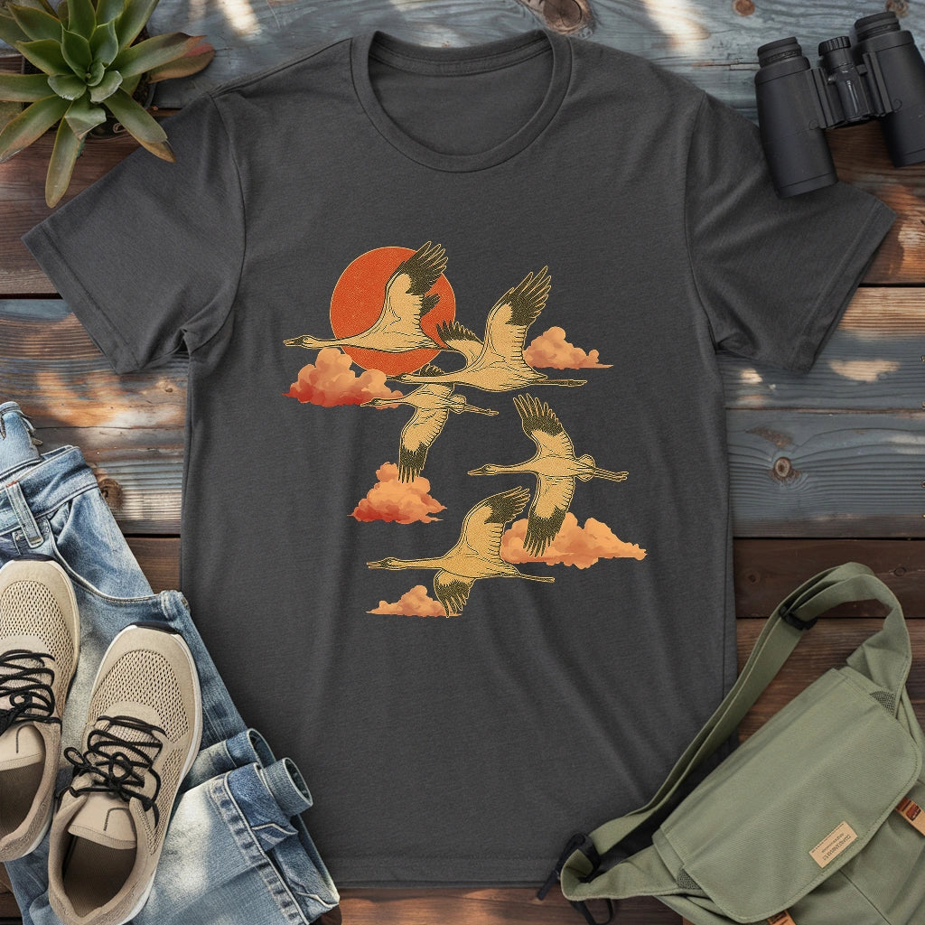Crane At Twilight T-shirt