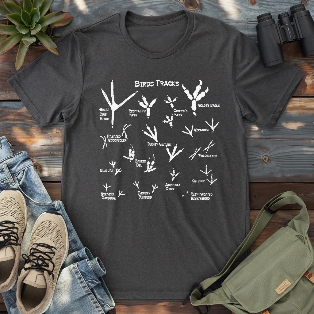 How to identify birds by bird footprint ID shirt.