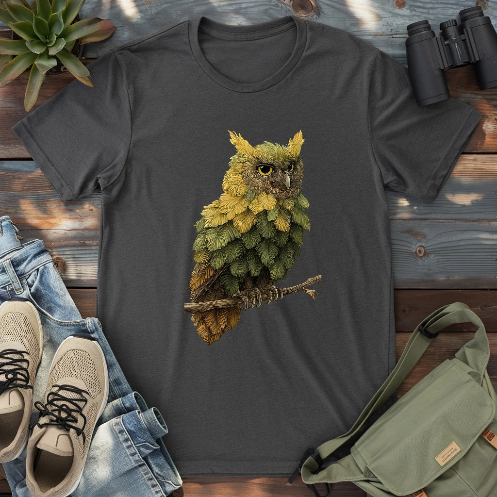 Owl Made By Leaves T-shirt