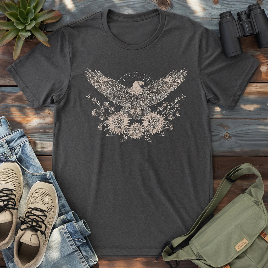 Soaring Sunflowers Eagle T-shirt