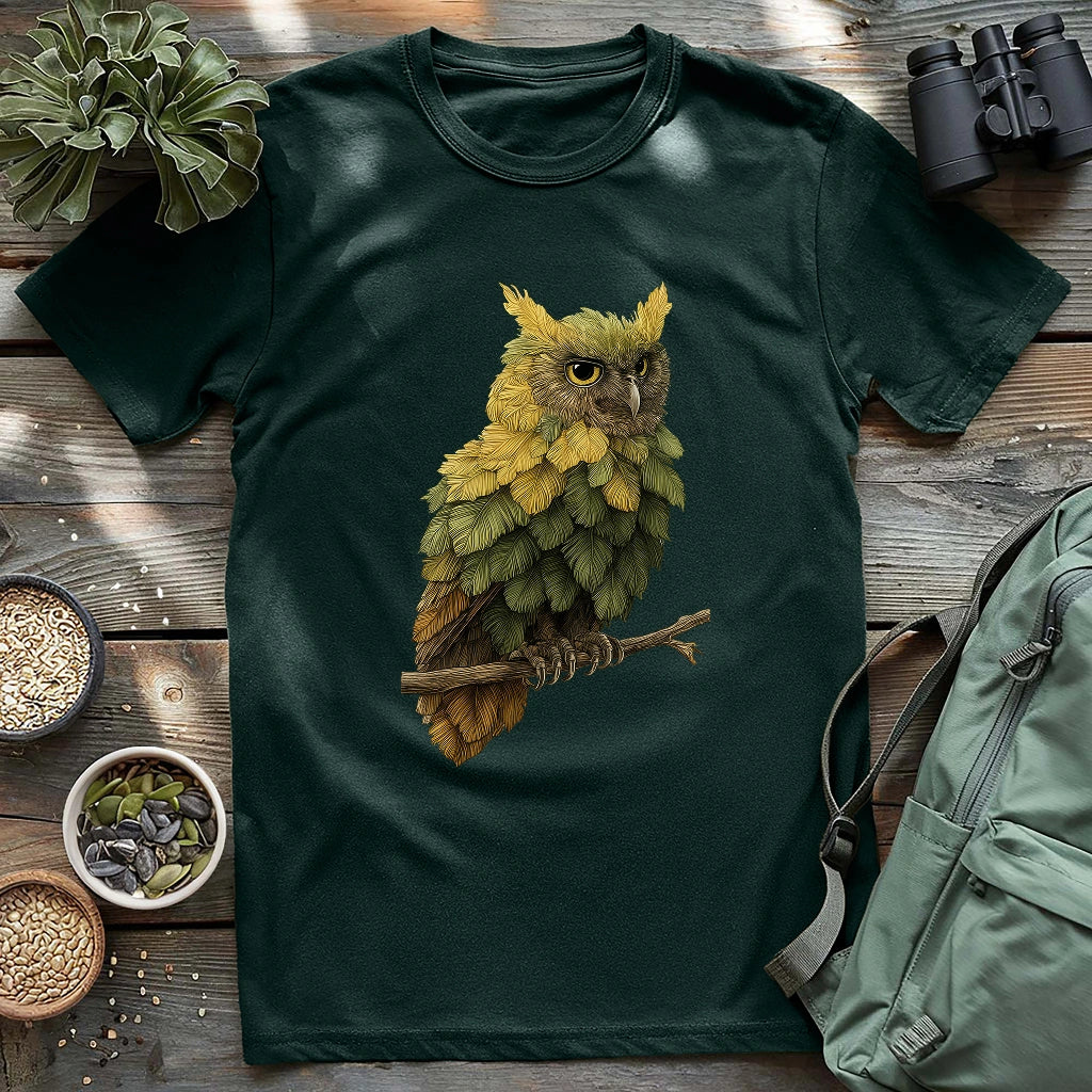 Owl Made By Leaves T-shirt